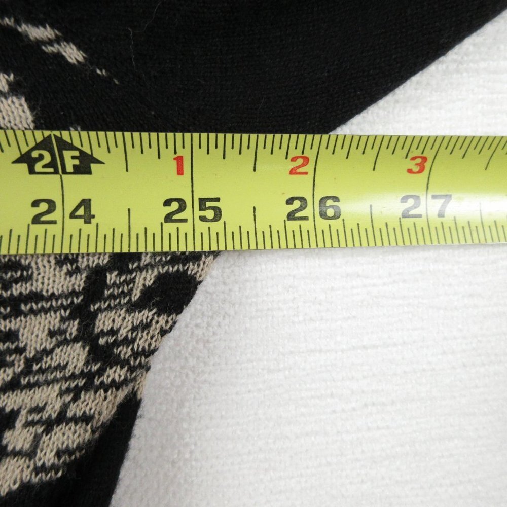J. Jill Floral Knit Cardigan Size XL Intarsia Black and Cream - Picture 7 of 10